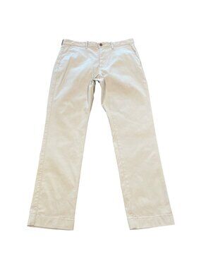 J.Crew Factory Athletic Slim-Fit Chino Pant 33x30 Stone Khaki Stretch Office